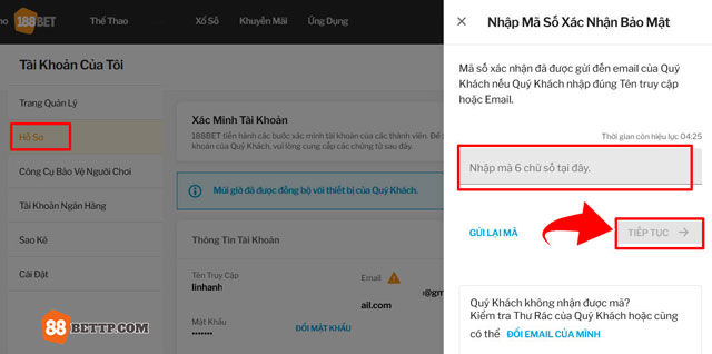 Xác minh email ngay khi tạo tài khoản xong